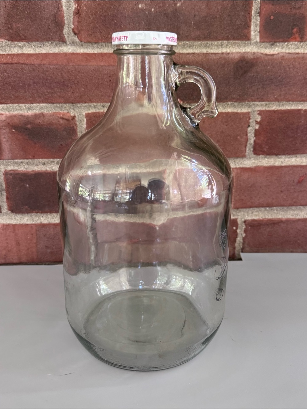 Clear Glass 3 Quart Jug Growler Bottle w/ Handle & Screw Cap